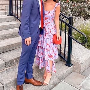 Likely tiered dress in purple & red - size 4